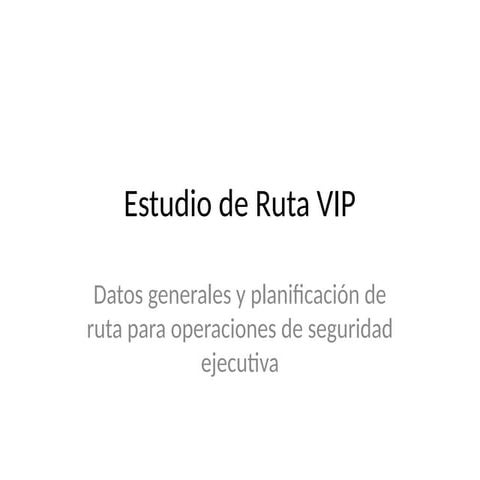 Formato Completo para Planificación de Operaciones de Seguridad VIP | PPTX