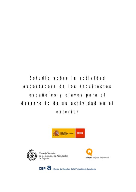 Estudio sobre la actividad exportadora de los arquitectos españoles