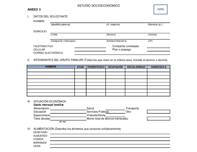 Estudio socioeconomico