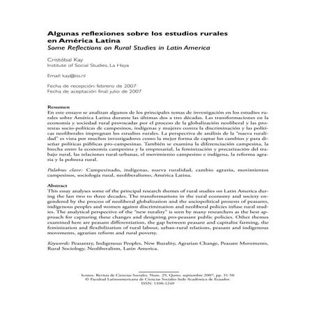 Estudios rurales en al