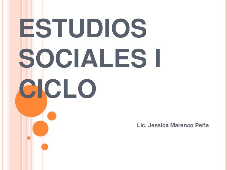 Estudios Sociales I Ciclo