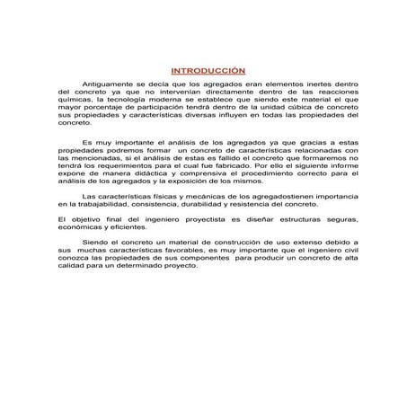 Estudio tecnologico de los agregados fino y grueso