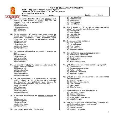 Estudi semántico de las palabras