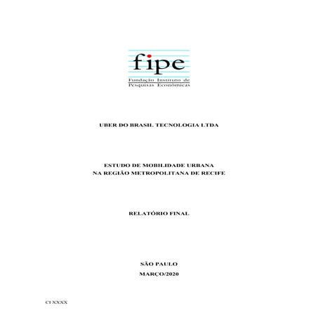 Estudo congestionamento recife_Uber/FipeUSP