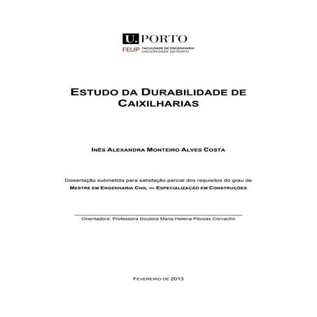 Estudo da durabilidade das caixilharias