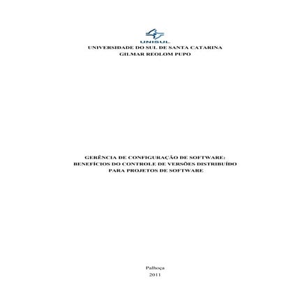 Gerência de Configuração de Software: Benefícios Do Controle de Versões Distribuído para Projetos de Software