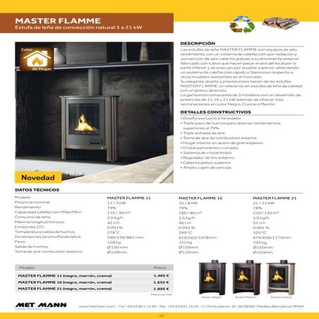 Estufas de Leña Domésticas de 3 a 21 kw