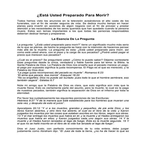 Está usted preparado para morir