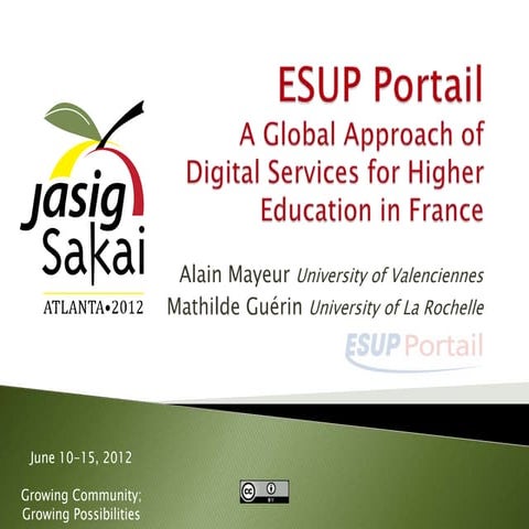 ESUP-Portail: A Global Approach of Digital Services for Higher Education in F...