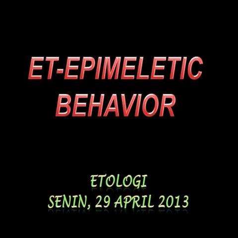 PPt Et epimeletic behavior