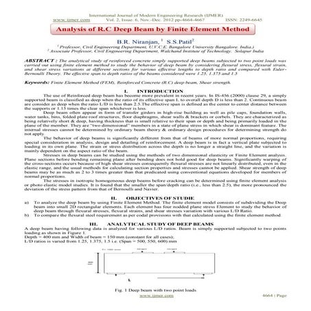 Analysis of R.C Deep Beam by Finite Element Method | PDF