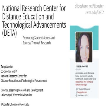 Distance Education and Technological Advancement (DETA)