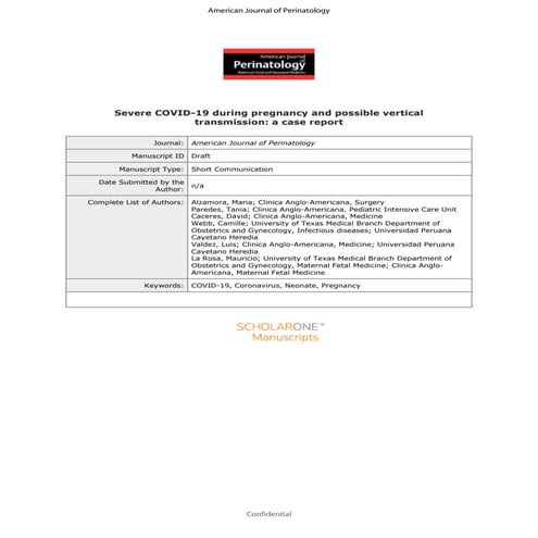 Transmision vertical covid Dr. Freddy Flores Malpartida