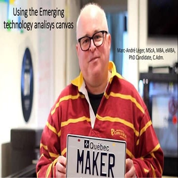 Using the Emerging Technology Analysis Canvas