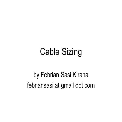 Cable sizing in ETAP