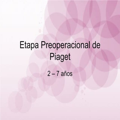 Etapa preoperacional de piaget