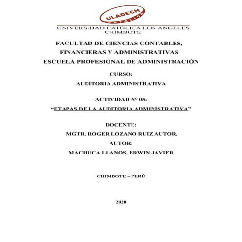 Fases de la auditoria administrativa | PDF