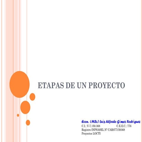 Etapas de un proyecto