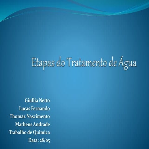 Etapas do tratamento de água