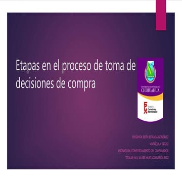 Etapas en el proceso de toma de decisiones