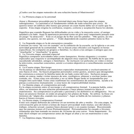 Etapas noviazgo