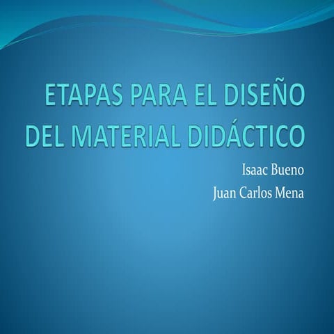 Etapas para el diseño del material didáctico
