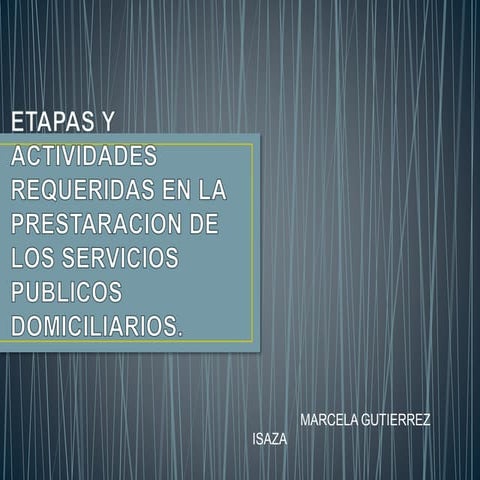 Etapas y actividades requeridas en la prestaracion de