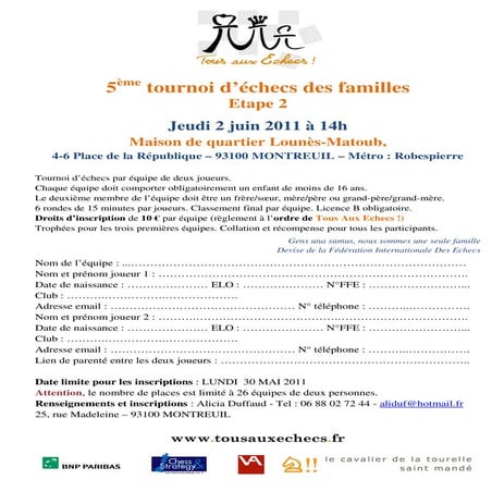 Etape 2 du 5ème tournoi des familles tae 2 juin 2011