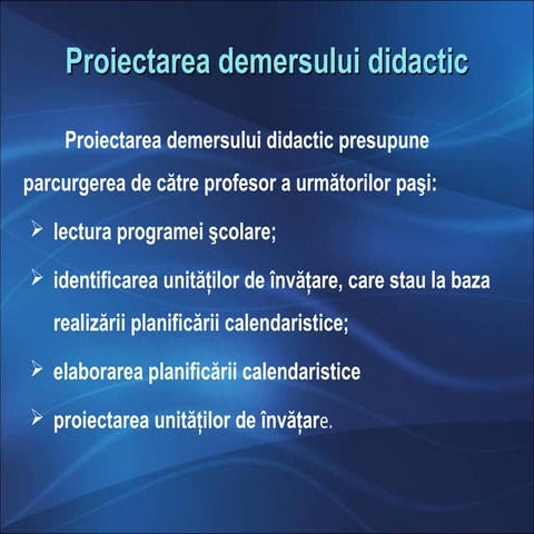 Etapele realizarii unui plan didactic 