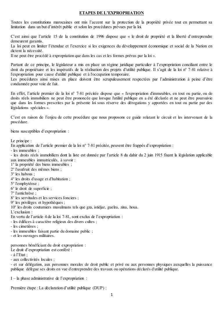 Etapes De L Expropriation Au Maroc