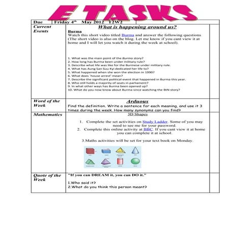 E task week 3 term 2