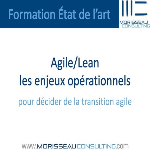 Etat de l'art agile lean pour manager