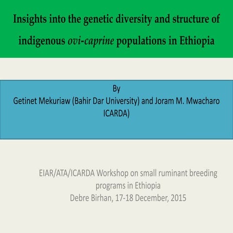Insights into the genetic diversity and structure of indigenous ovi-caprine p...