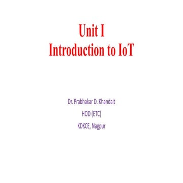 OCS352 INTERNET OF THINGS notes _Unit -I | PDF