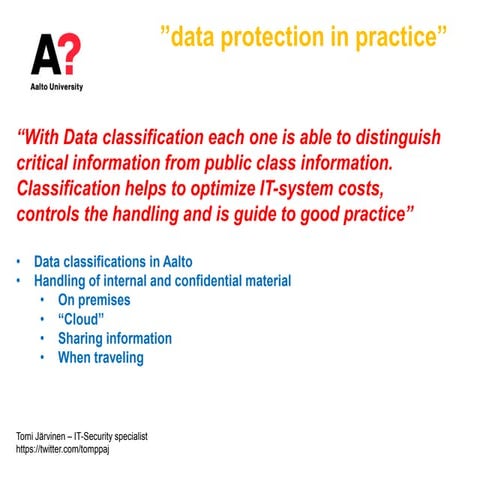 Data protection in Practice