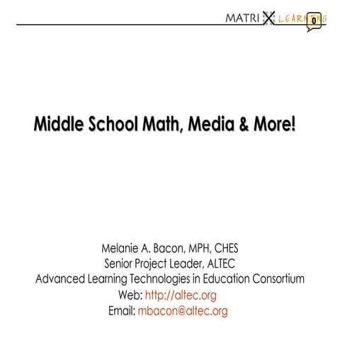 Middle-School Math, Media, and More!