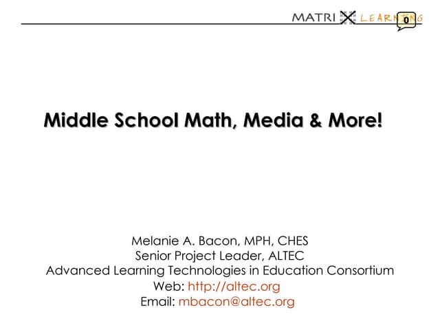 Middle-School Math, Media, and More!