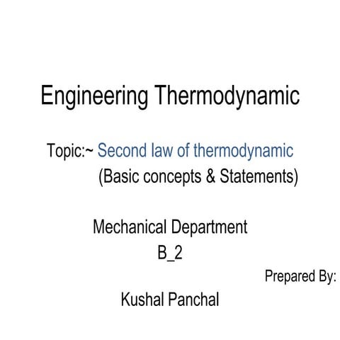 Second law of thermodynamic              