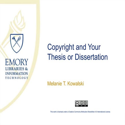 Copyright & Your Thesis or Dissertation