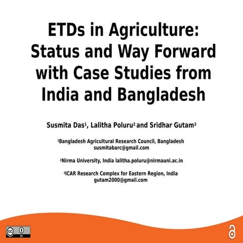 ETDs in Agriculture