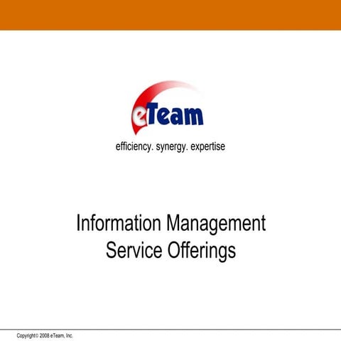 eTeam Dm Service Offerings Introduction