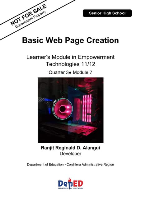 BASIC WEB PAGE CREATION powerpoint presentation | PPT