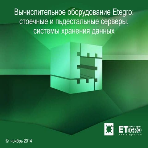 Вычислительное оборудование Etegro: стоечные и пьдестальные серверы, системы ...