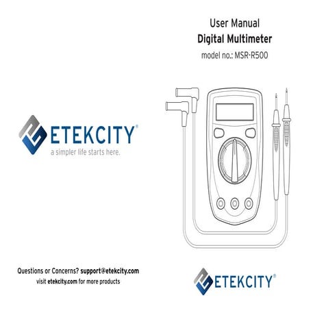 Etekcity MSR-R500 Digital Multimeter User Manual