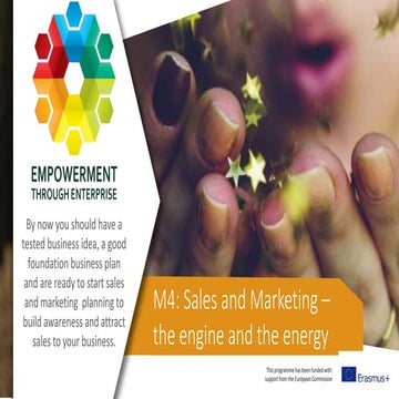 Empowerment through Enterprise - sales and marketing, the engine and the energy