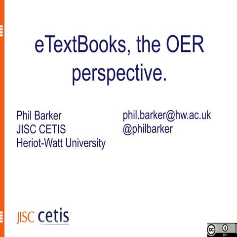 eTextBooks, the OER perspective