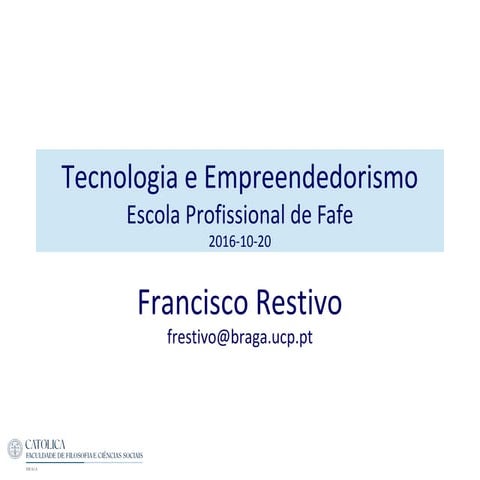 Tecnologia e Empreendedorismo