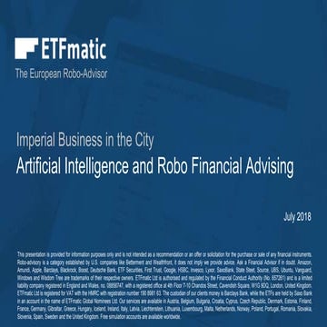 Artificial Intelligence and Robo Financial Advising