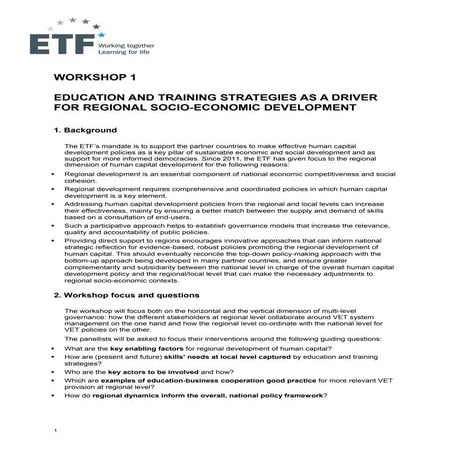 Multilevel Governance in Education and Training: Concept Note EN | PDF