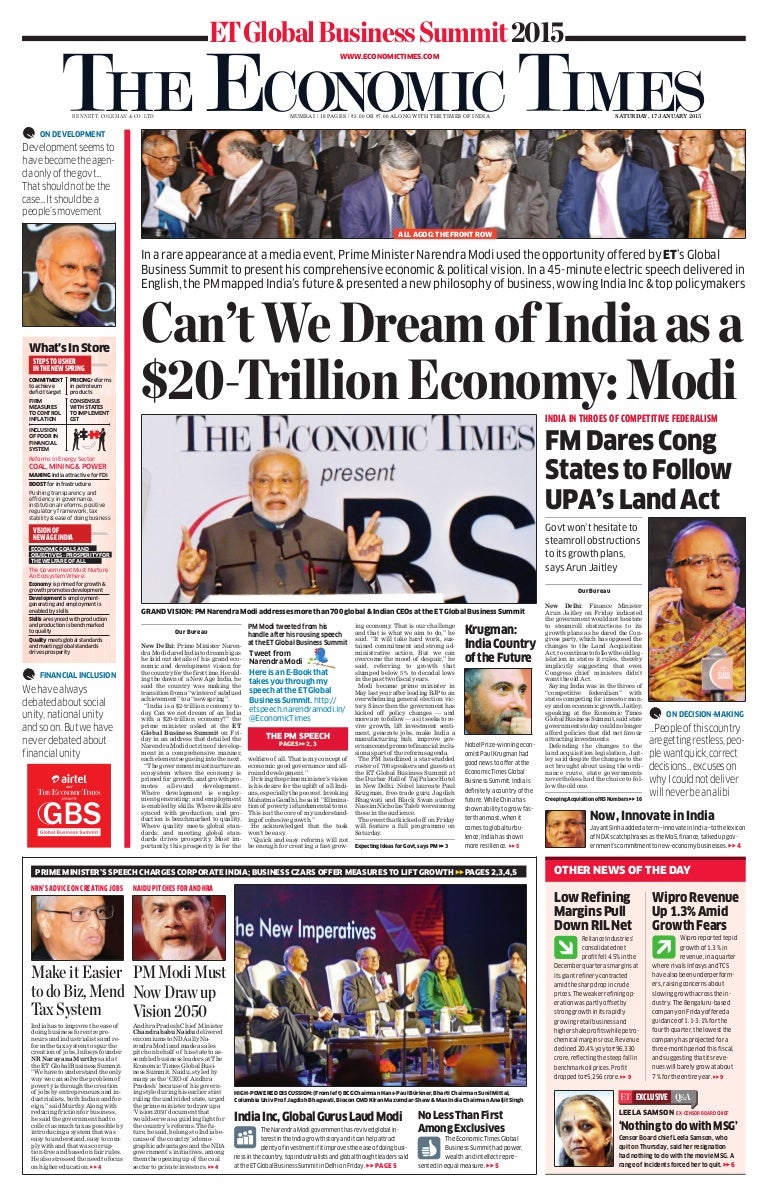 Economic Times Global Business Summit Sights and Substance
